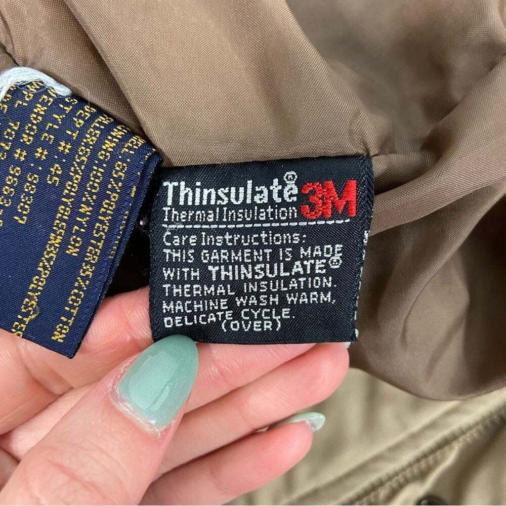 Vintage 90s Fieldmaster Size Large Neutral Tan Puffer Style Winter Jacket/Coat - Picture 9 of 10